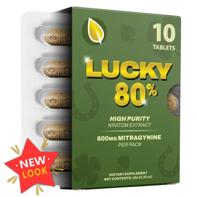 Zion Herbals Lucky 80 Kratom Extract Tablets 10 pack.