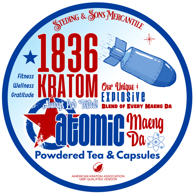 1836 Kratom Atomic Maeng Da Capsules at Whole Earth Gifts